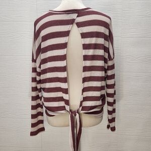 Promesa Size Small Sweater Top Stripes Soft Open Back
